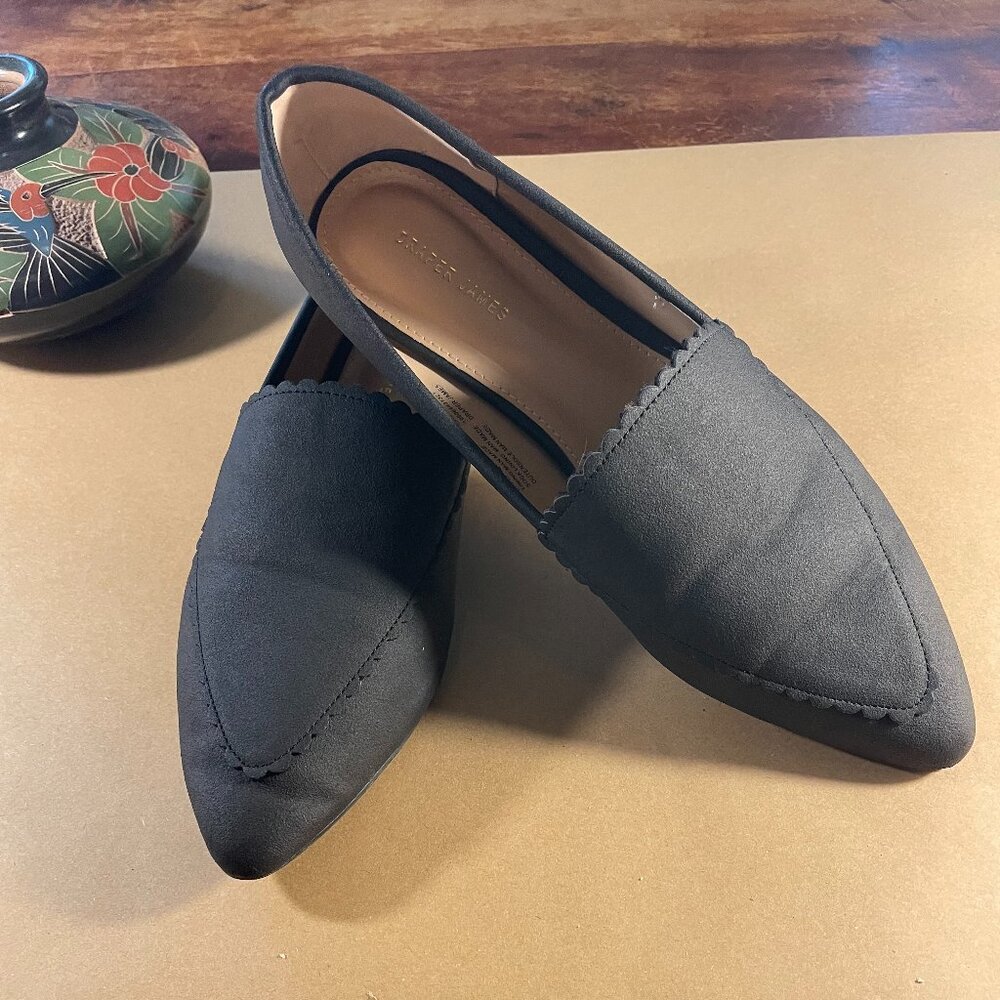 Draper James Black Scalloped Loafer Flats